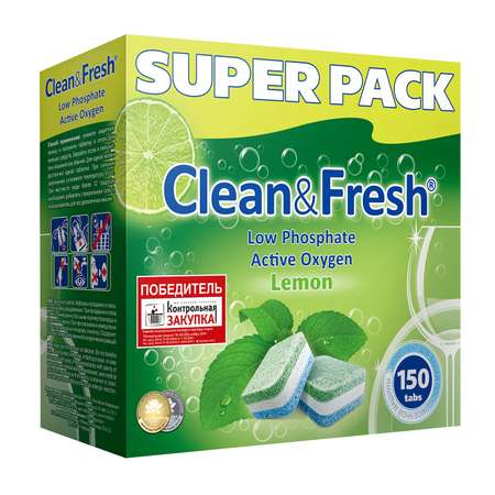 Таблетки Clean and Fresh для посудомоечной машины 150 шт