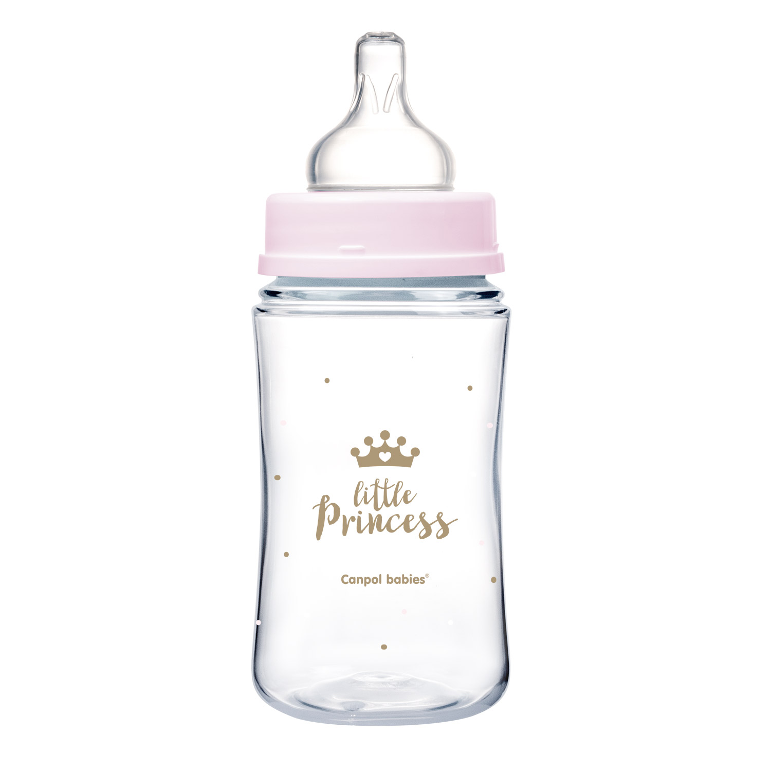 Бутылочка для кормления Canpol Babies EasyStart Royal Baby PP с широким горлышком 240мл с 3месяцев Розовый - фото 2