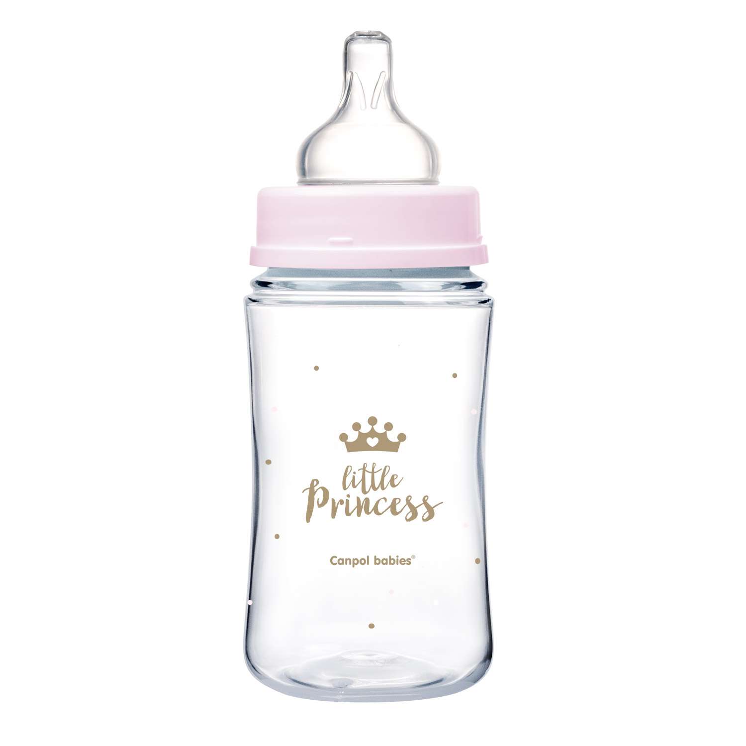 Бутылочка для кормления Canpol Babies EasyStart Royal Baby PP с широким горлышком 240мл с 3месяцев Розовый - фото 2