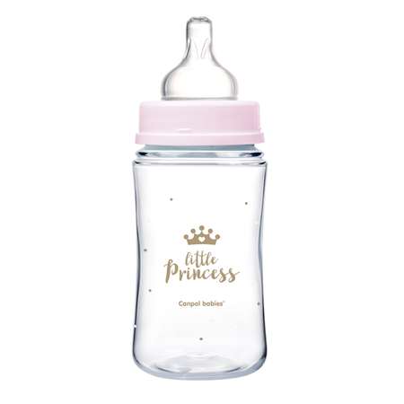 Бутылочка для кормления Canpol Babies EasyStart Royal Baby PP с широким горлышком 240мл с 3месяцев Розовый