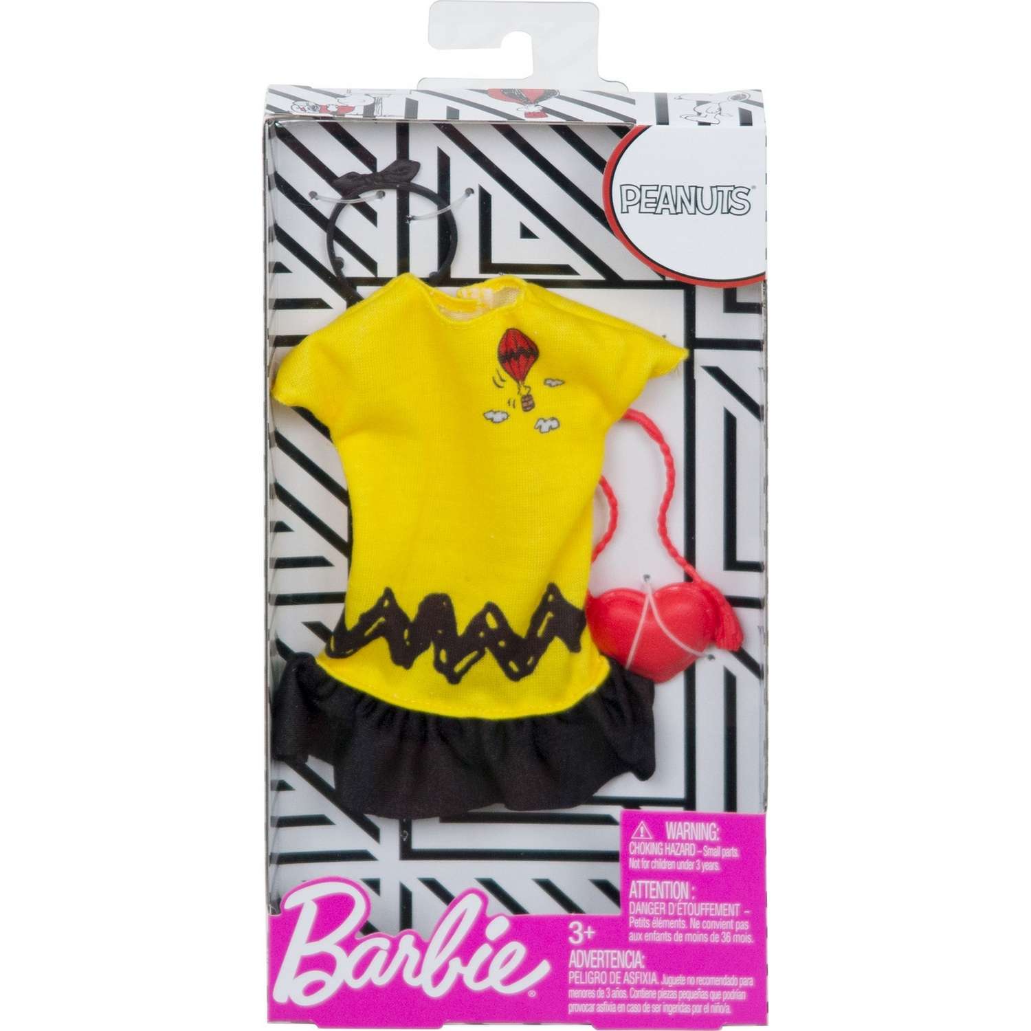 Одежда Barbie Универсальный полный наряд коллаборации Снупи Желтое платье FPW43 FKR66 - фото 2