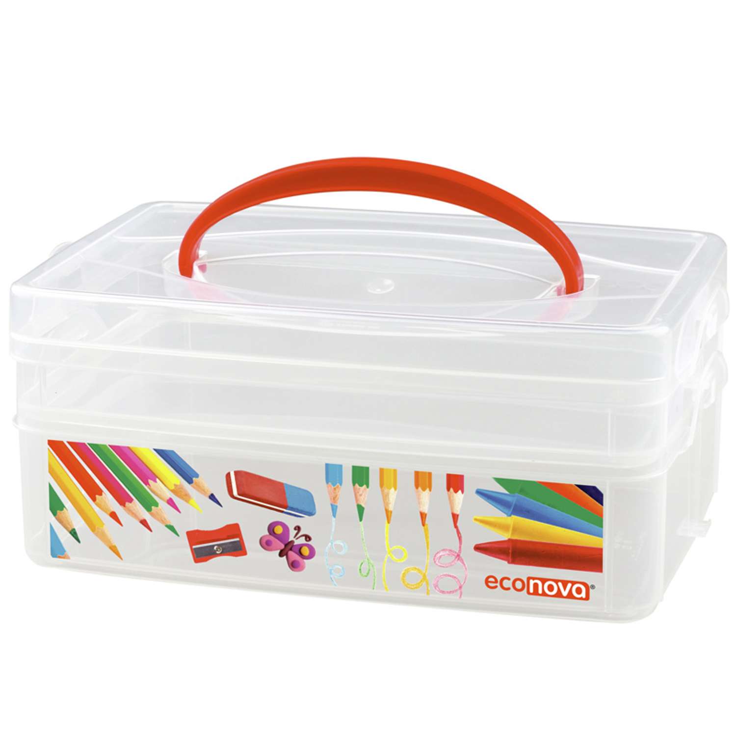 Коробка универсальная Эконова с ручкой 2 секции ART BOX - фото 1