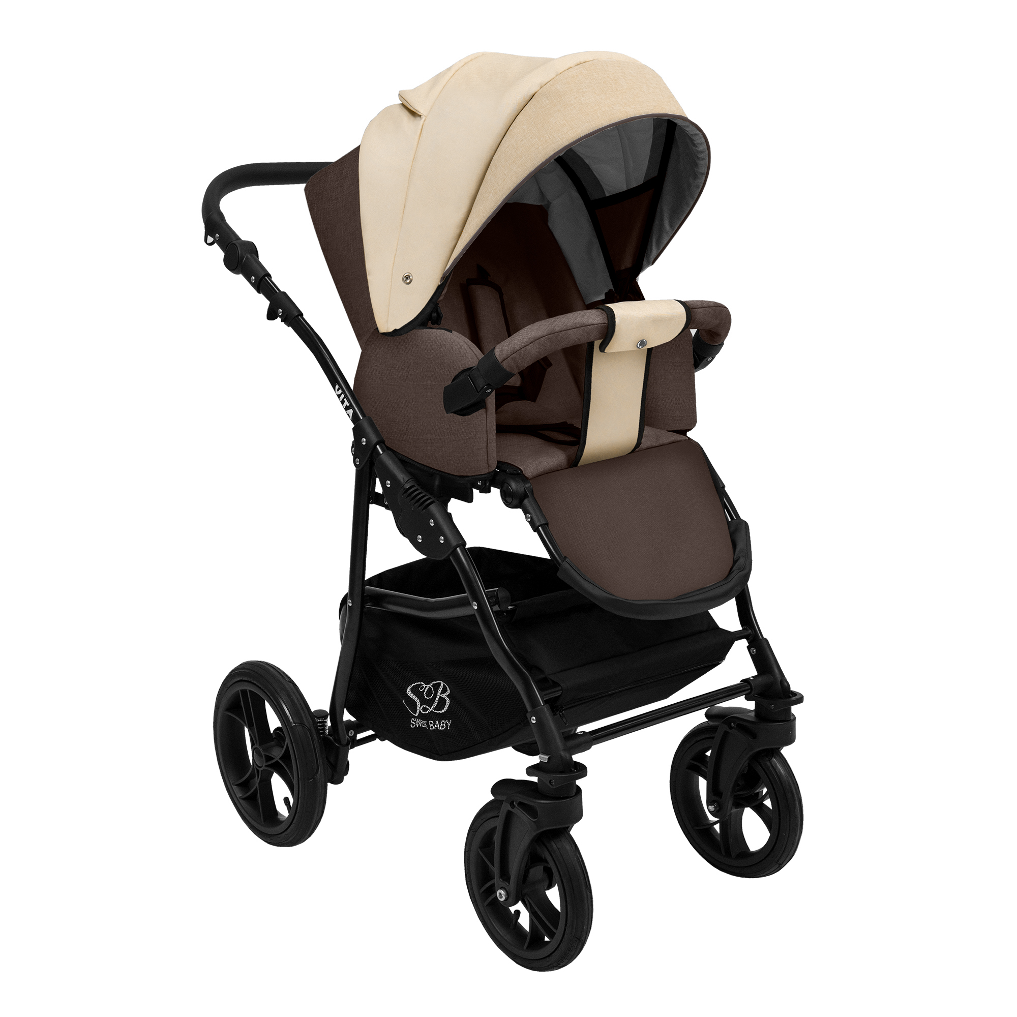 Коляска 2в1 Sweet Baby Vita Beige Brown - фото 8