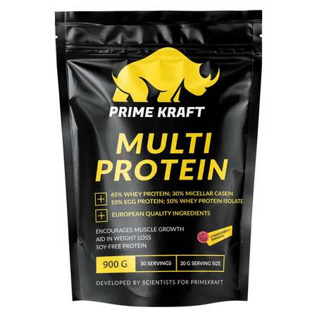 Протеин комплексный Prime Kraft Multi Protein клубника-банан 900г