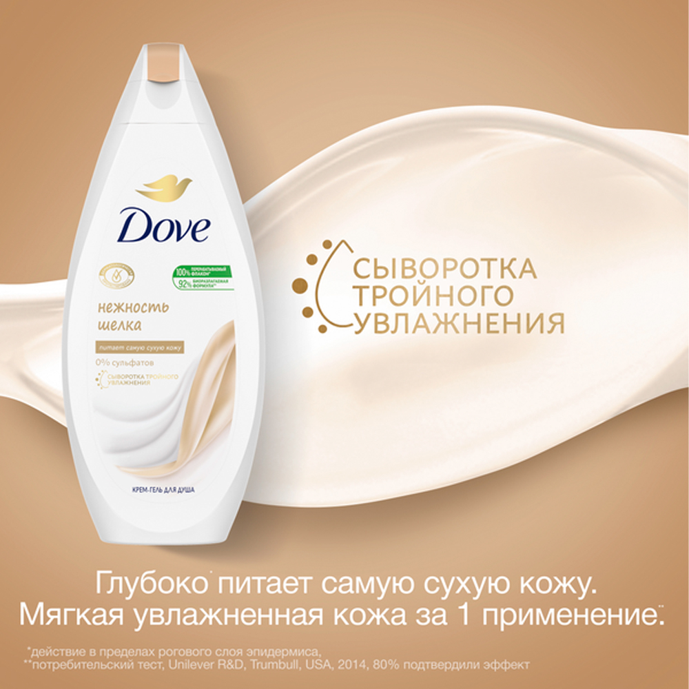 Гель для душа DOVE Нежность шелка с драгоценными маслами - фото 2