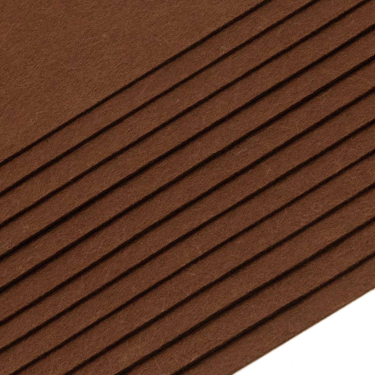 Фетр Astra Craft Листовой жесткий толщина 1 мм размер 20 на 30 см 12шт цвет коричневый - фото 1