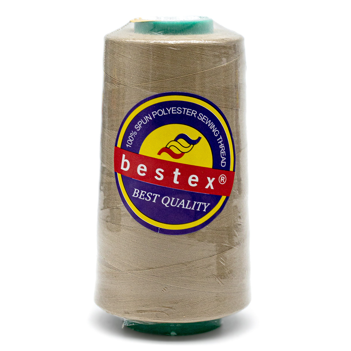 Нитки Bestex промышленные для тонких тканей для шитья и рукоделия 50/2 5000 ярд 1 шт 160 бежевый - фото 4