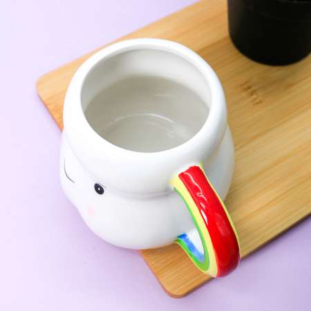 Кружка керамическая iLikeGift Happy rainbow white