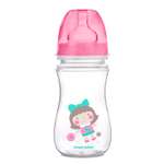 Бутылочка Canpol Babies Easy Start Toys антиколиковая с широким горлышком 240мл Розовая