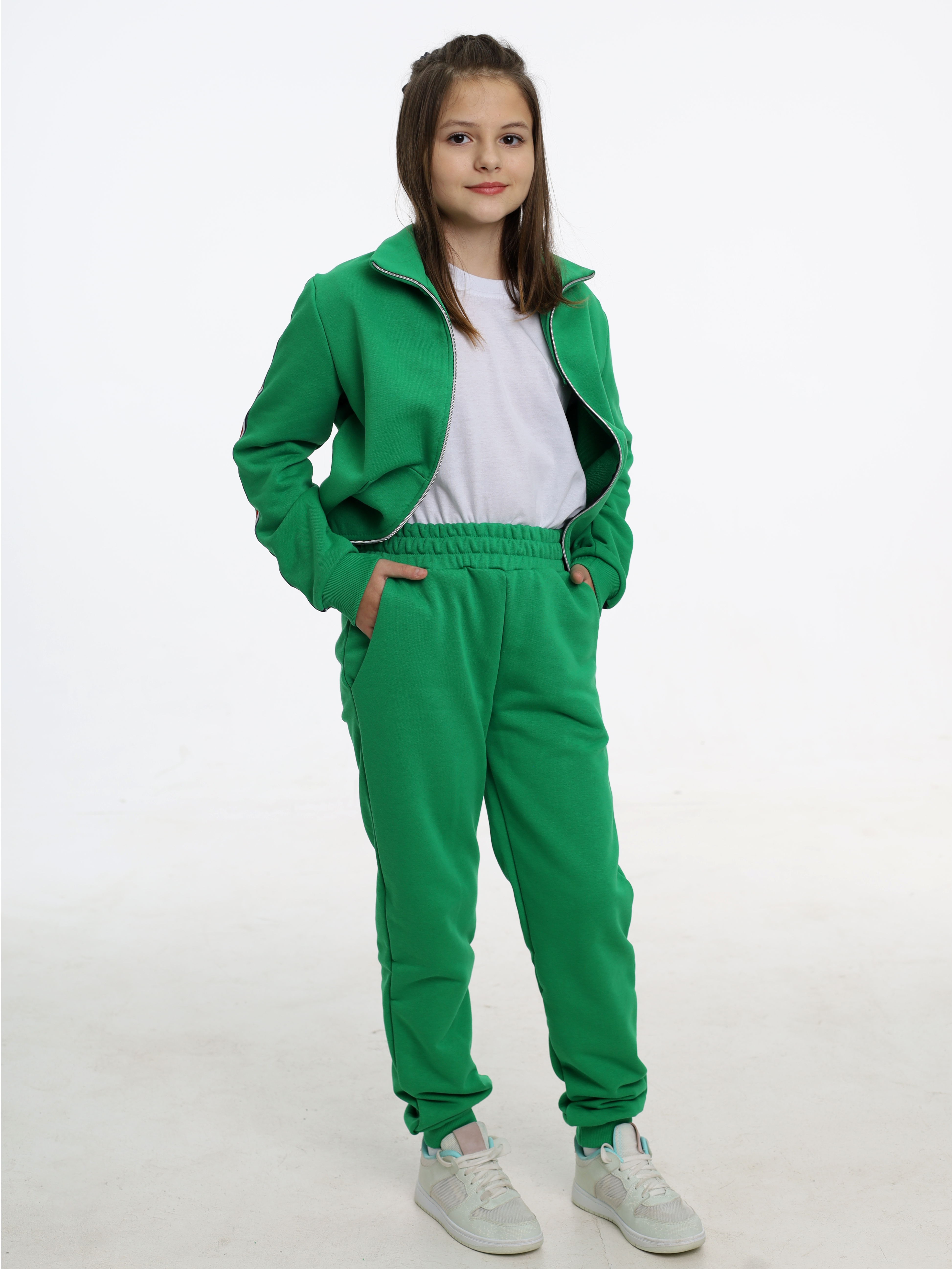 Спортивный костюм Агапэ 8011-1_зелёный лампас - фото 3