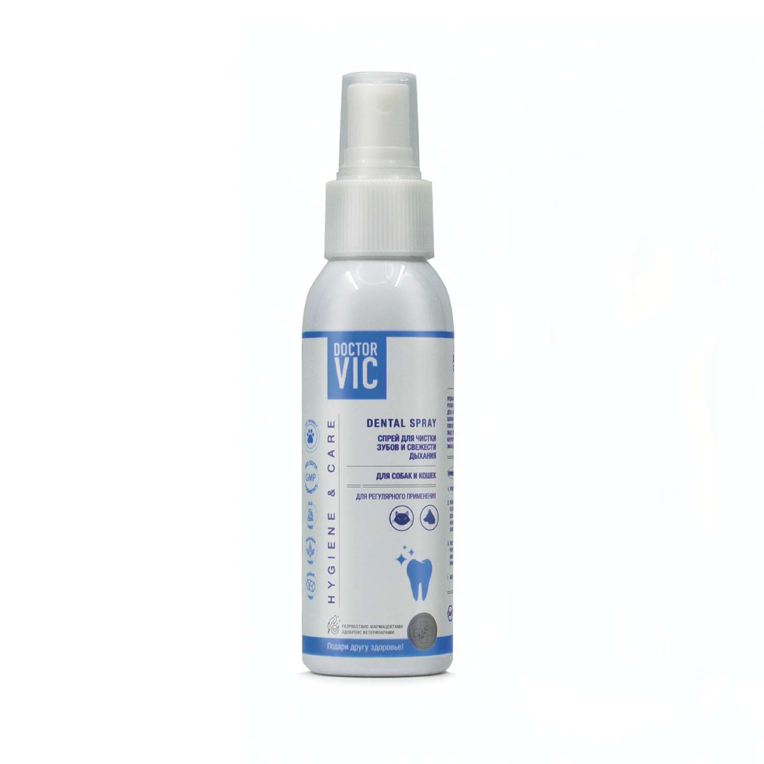 Спрей для собак и кошек Doctor VIC Hygiene and care для чистки зубов и свежести дыхания 100мл - фото 1