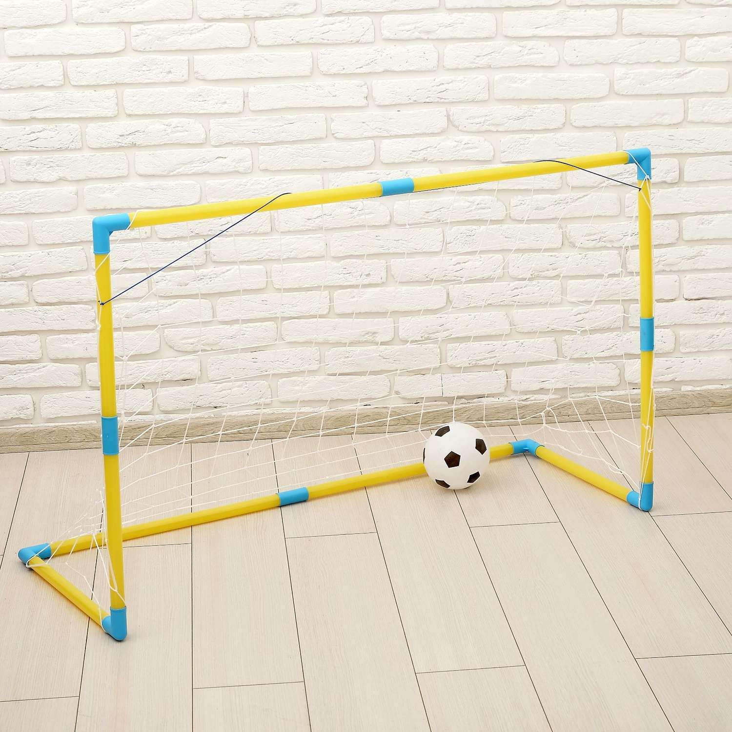 Ворота футбольные Sima-Land Весёлый футбол с сеткой с мячом - фото 2