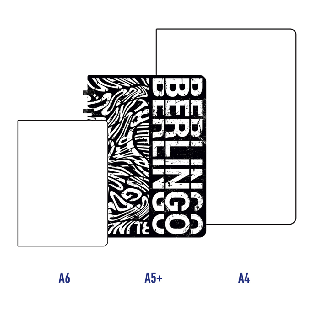 Бизнес-тетрадь Berlingo А5+ 80 листов Monochrome клетка на кольцах с заменой блока пластиковая обложка - фото 2