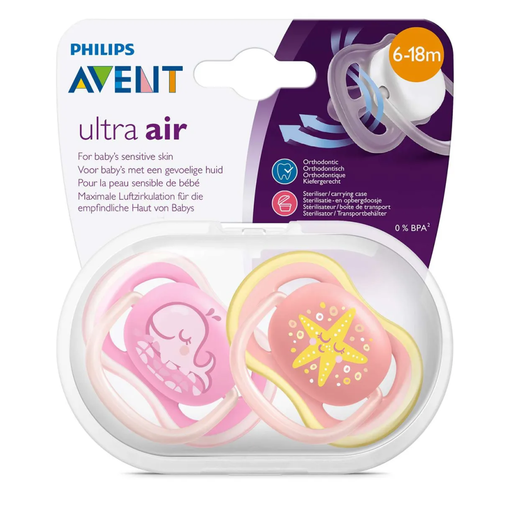 Пустышка Philips Avent ultra air SCF085/06 с футляром для хранения и стерилизации 2 шт. - фото 2