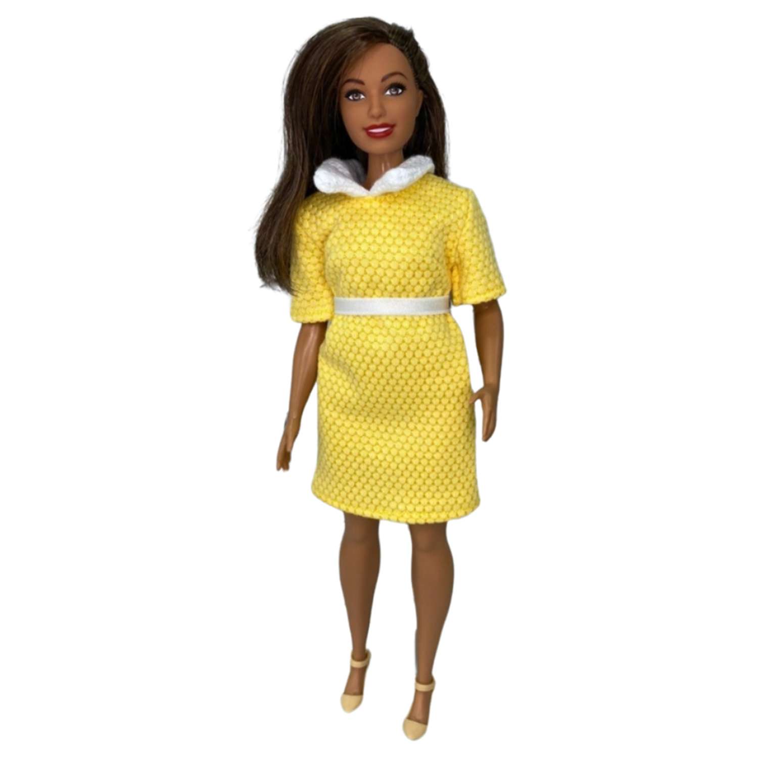 Одежда для куклы Ani Raam Платье желтое с белым воротником для куклы Барби Ani Raam S200 - фото 1