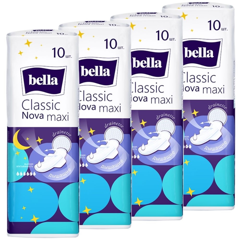 Прокладки гигиенические BELLA Classic Nova maxi 10шт. х 4 уп. - фото 1