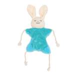 Игрушка для собак Barbaks Крольчонок плоский с канатиками Голубой 33*33см