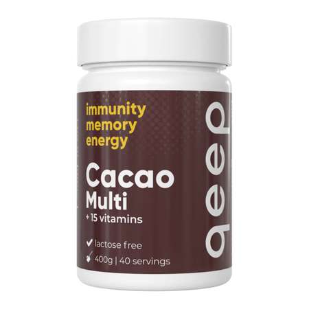Какао порошок qeep натуральный растворимый с витаминами