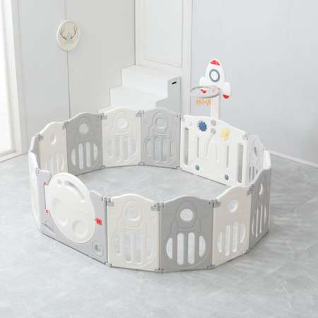 Большой детский игровой манеж UNIX Kids SUPREME Space 200x200 Grey