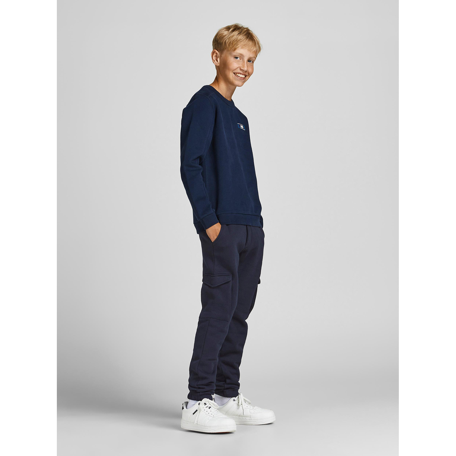 Брюки JACK AND JONES JUNIOR 12196573/Navy Blazer - фото 6