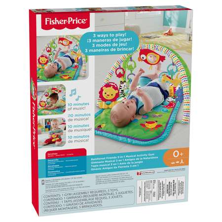 Игровой коврик 3 в 1 Fisher Price Друзья из тропического леса