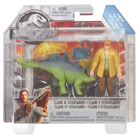 Фигурка Jurassic World базовая Клара и Стегозавр FMM06