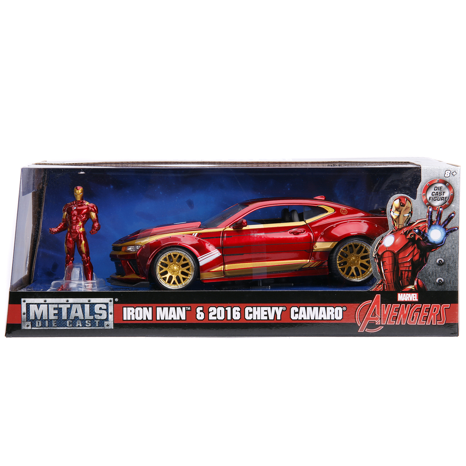 Машина Jada 1:24 Голливудские тачки Chevy Camaro SS 2016+фигурка Железного  человека 99724 купить по цене 1299 ₽ в интернет-магазине Детский мир