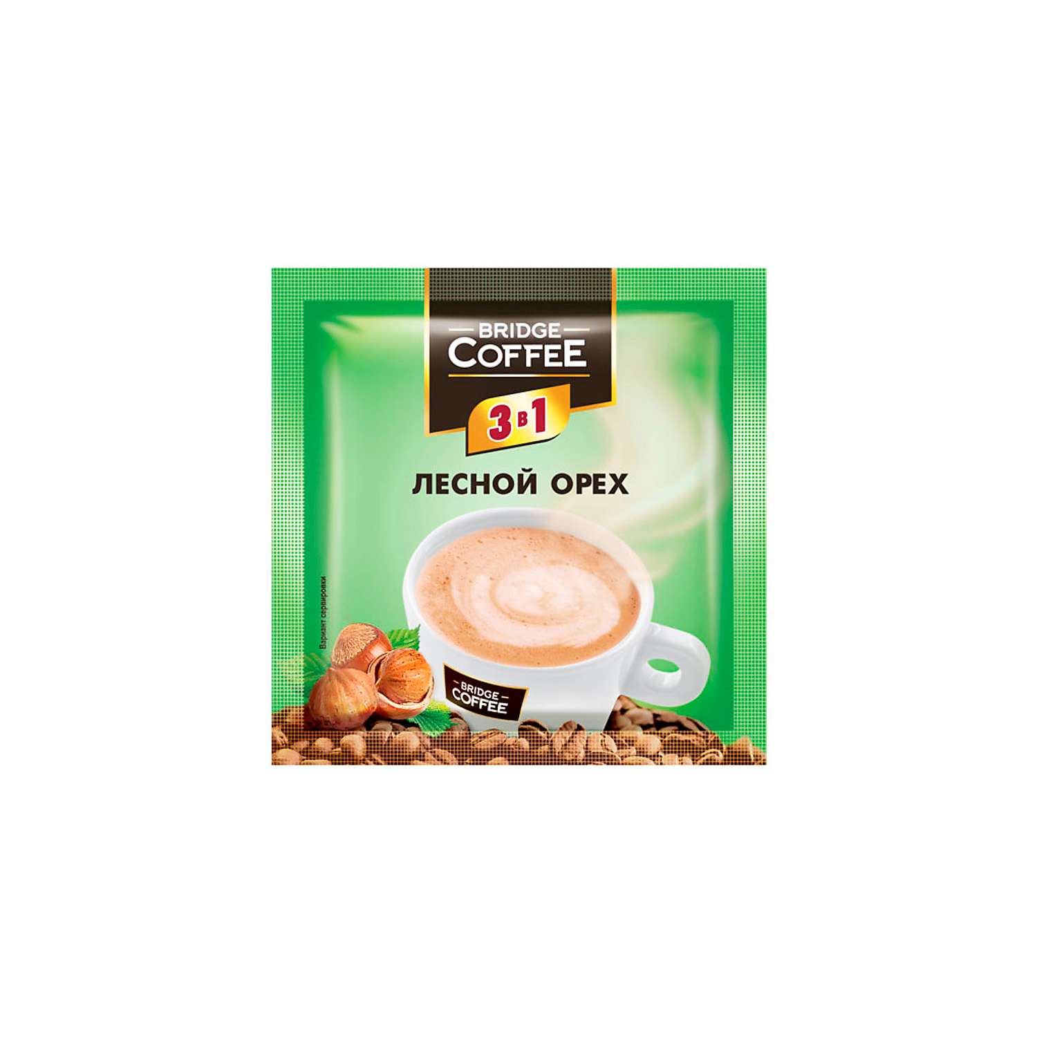 Кофе KDV Bridge Coffee напиток кофейный 3 в 1 с ароматом лесного ореха 20 г упаковка 40 шт - фото 1