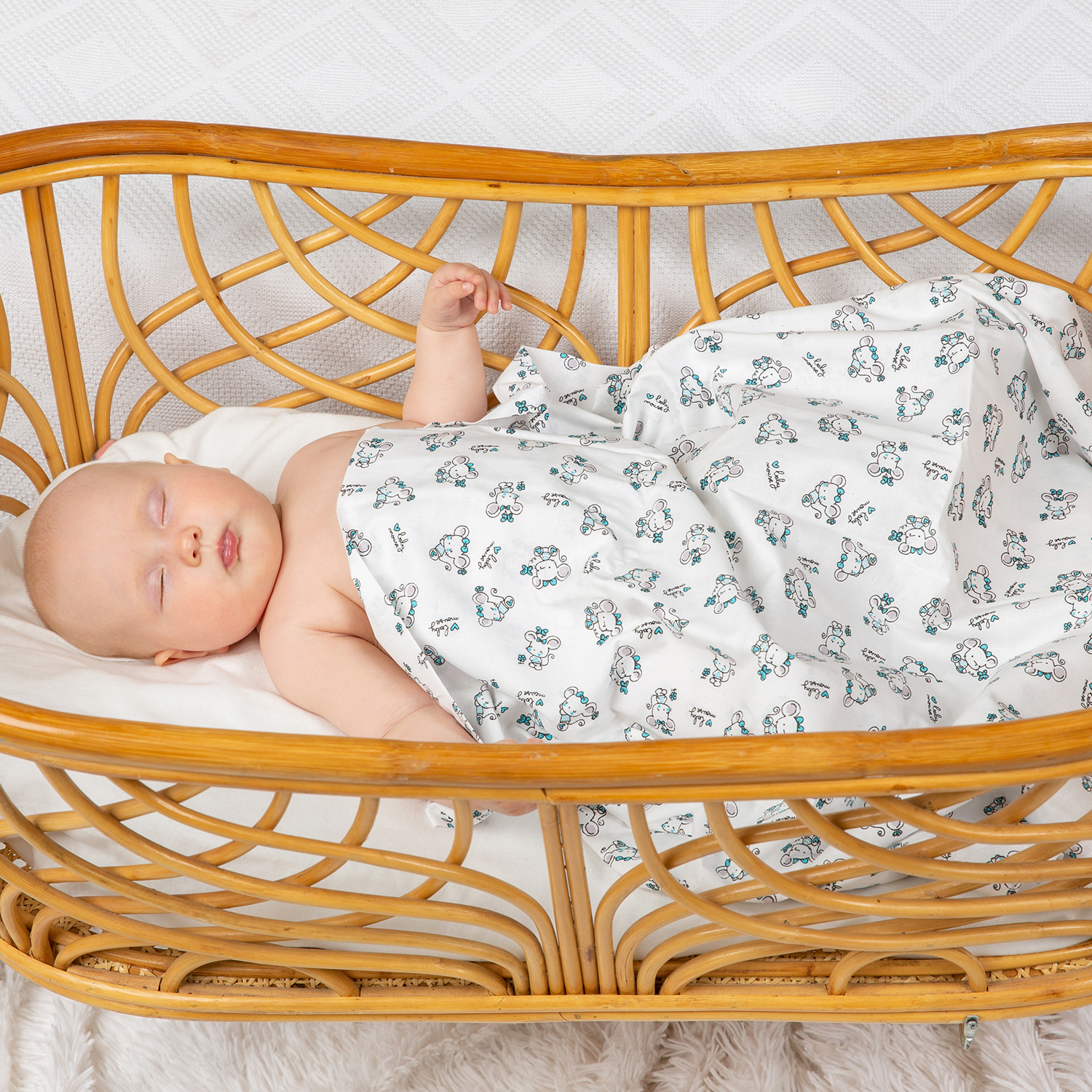 Пеленка ситцевая Чудо-чадо для новорожденных «Для самых маленьких» 80х120см 5 шт - фото 8