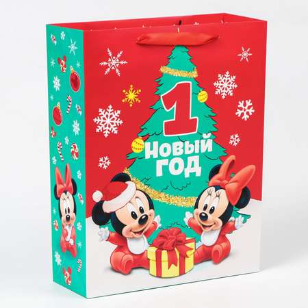 Пакет Disney ламинат вертикальный «Мой 1 новый год» Микки Маус 31х40х11.5