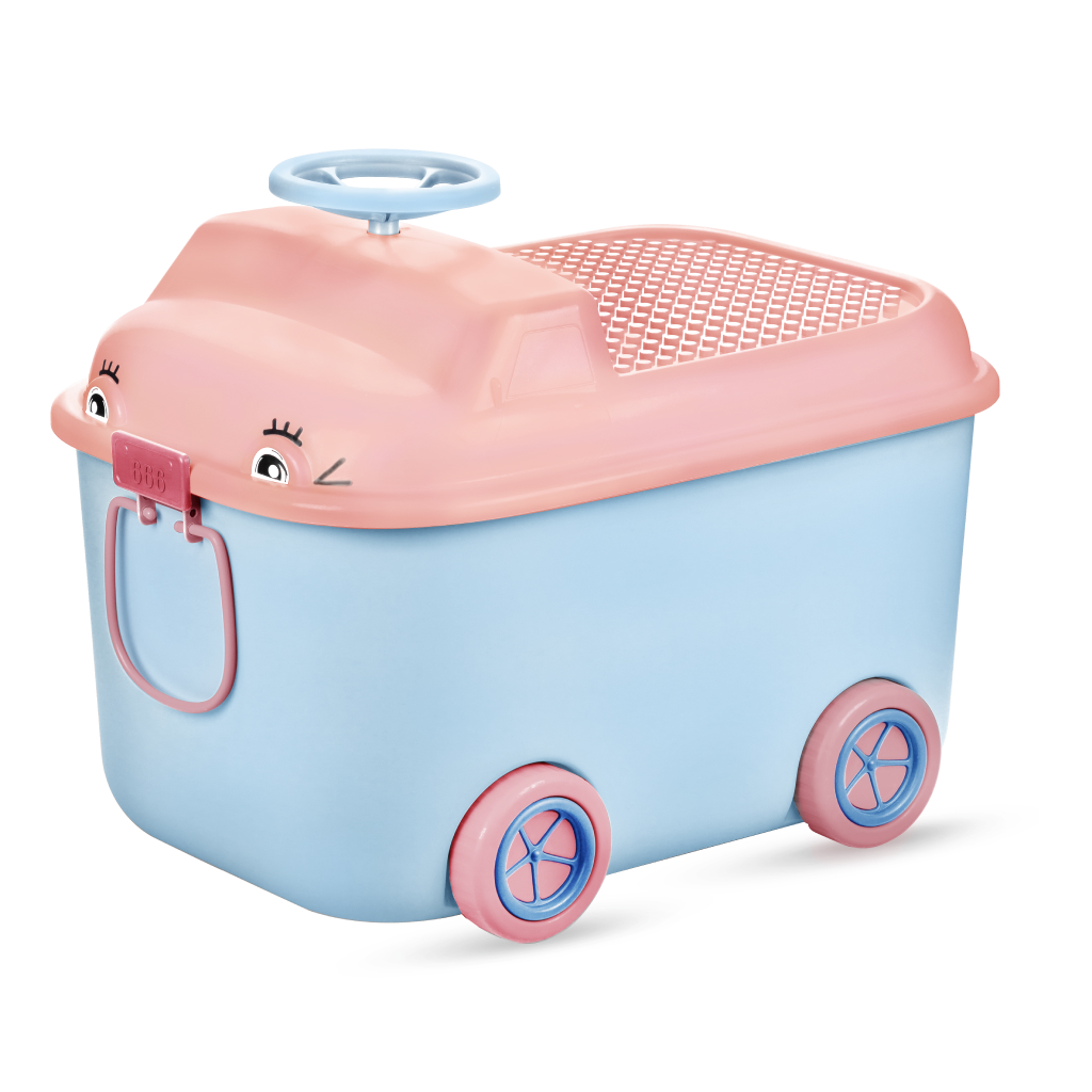 Ящик для хранения игрушек Solmax контейнер на колесиках 54х41.5х38 см голубой - фото 9