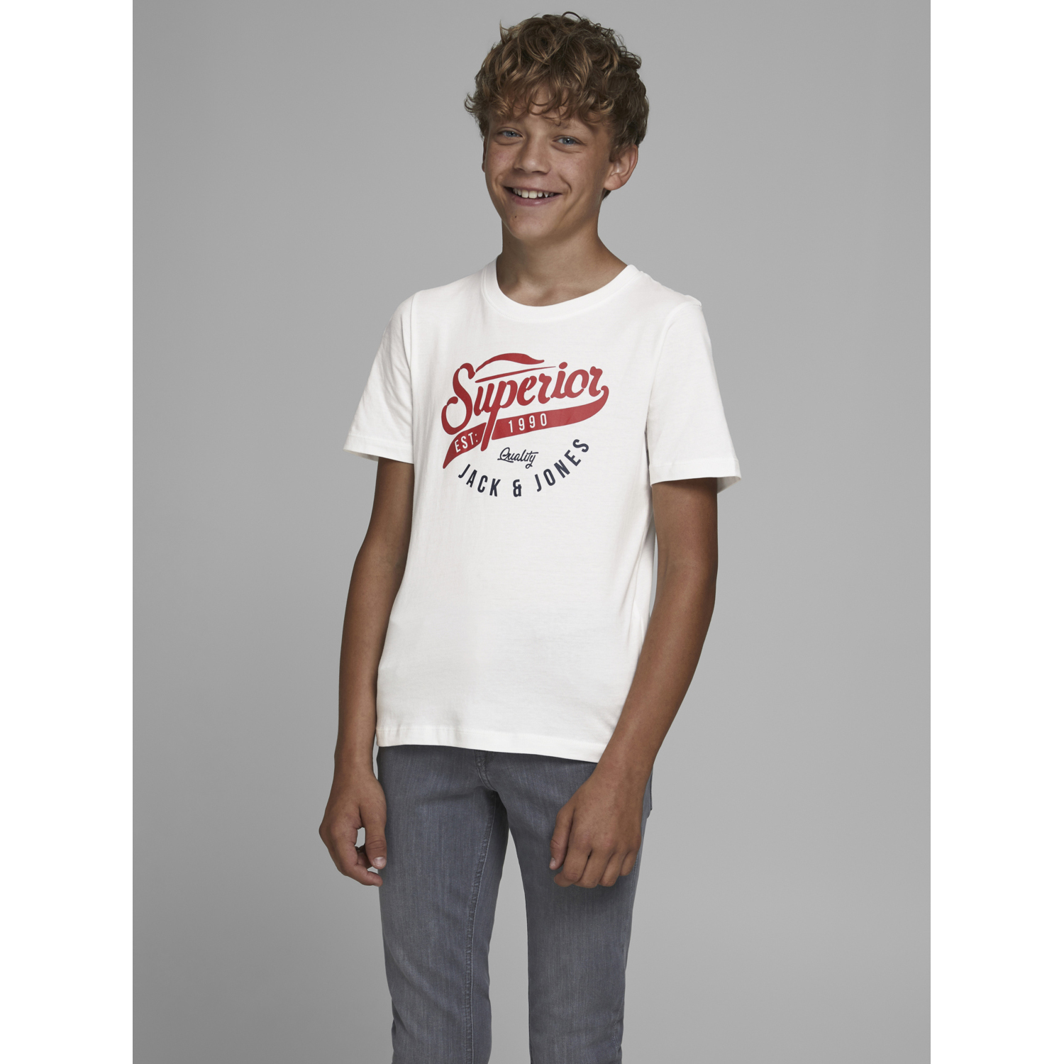 Футболка JACK AND JONES JUNIOR 12173882/Cloud Dancer - фото 3