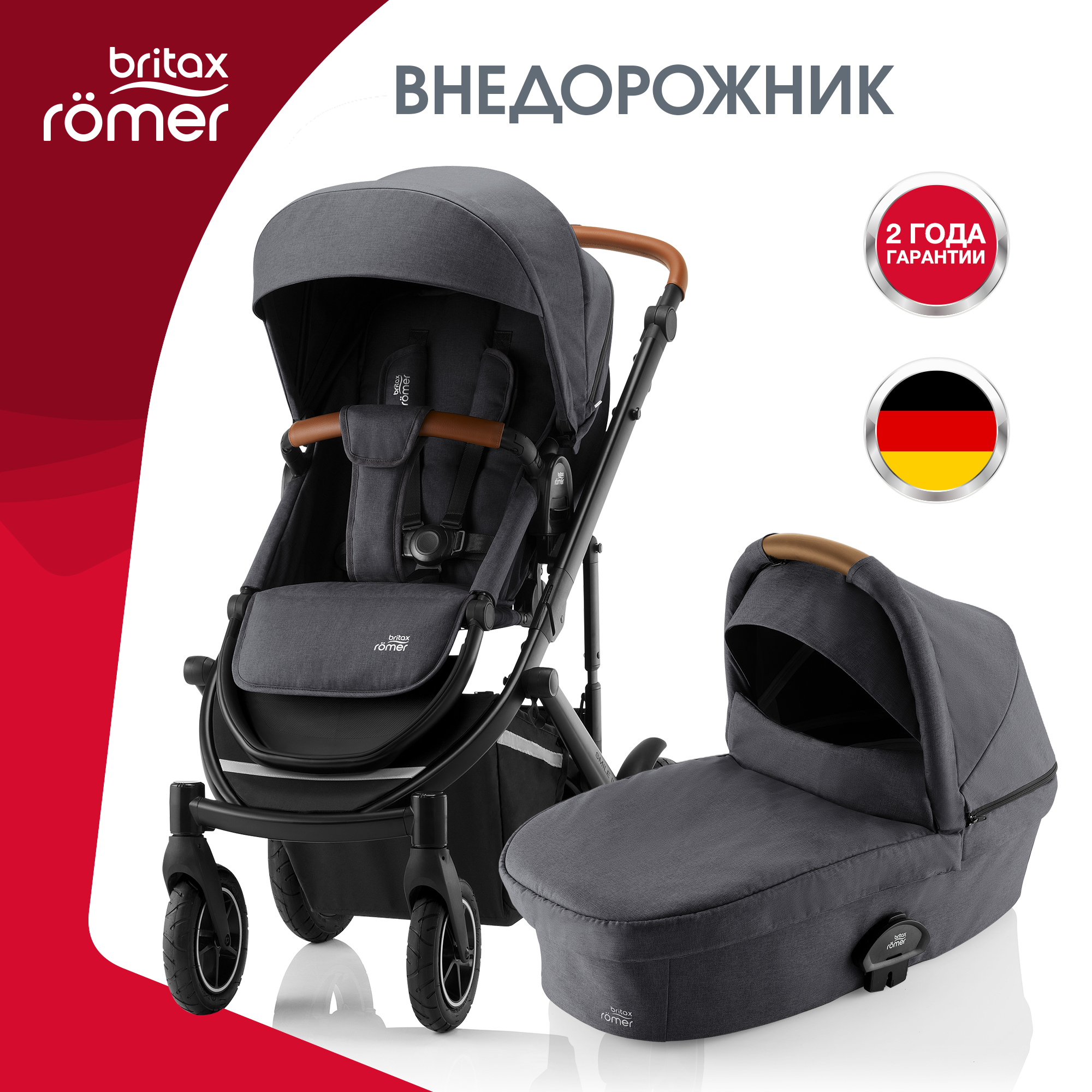 Коляска 2в1 Britax Roemer Smile III Midnight grey - фото 2