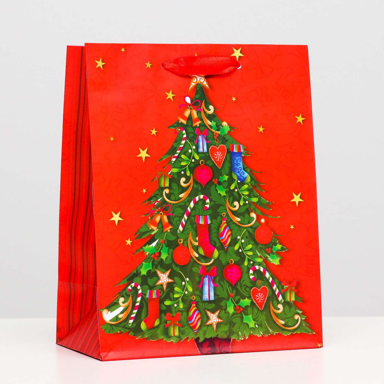 Пакет Sima-Land ламинированный «Рождественская ёлка» 18×23×10 - фото 1
