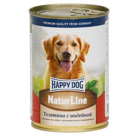 Корм для собак Happy Dog Natur Line телятина-индейка консервированный 400г