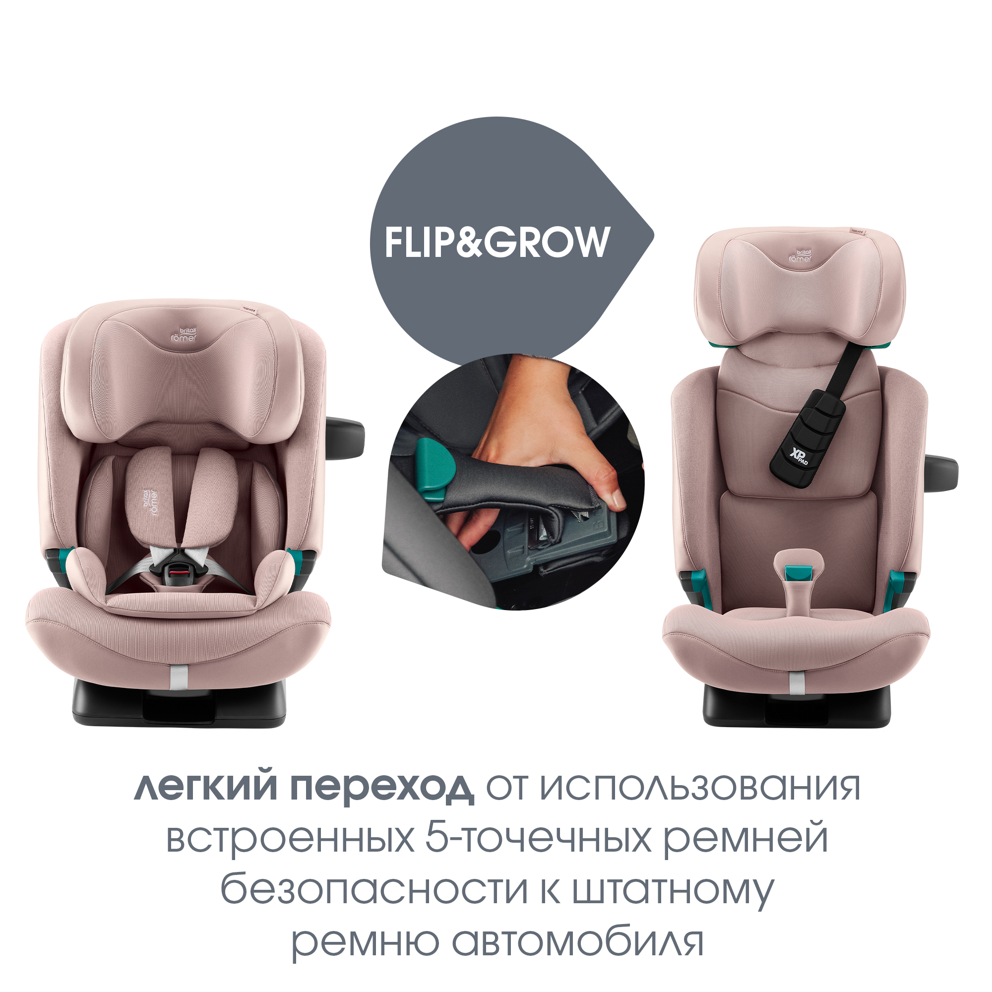 Детское автокресло Britax Roemer Advansafix Pro Style Dusty Rose с 15 месяцев до 12 лет рост 76 - 150 см - фото 12