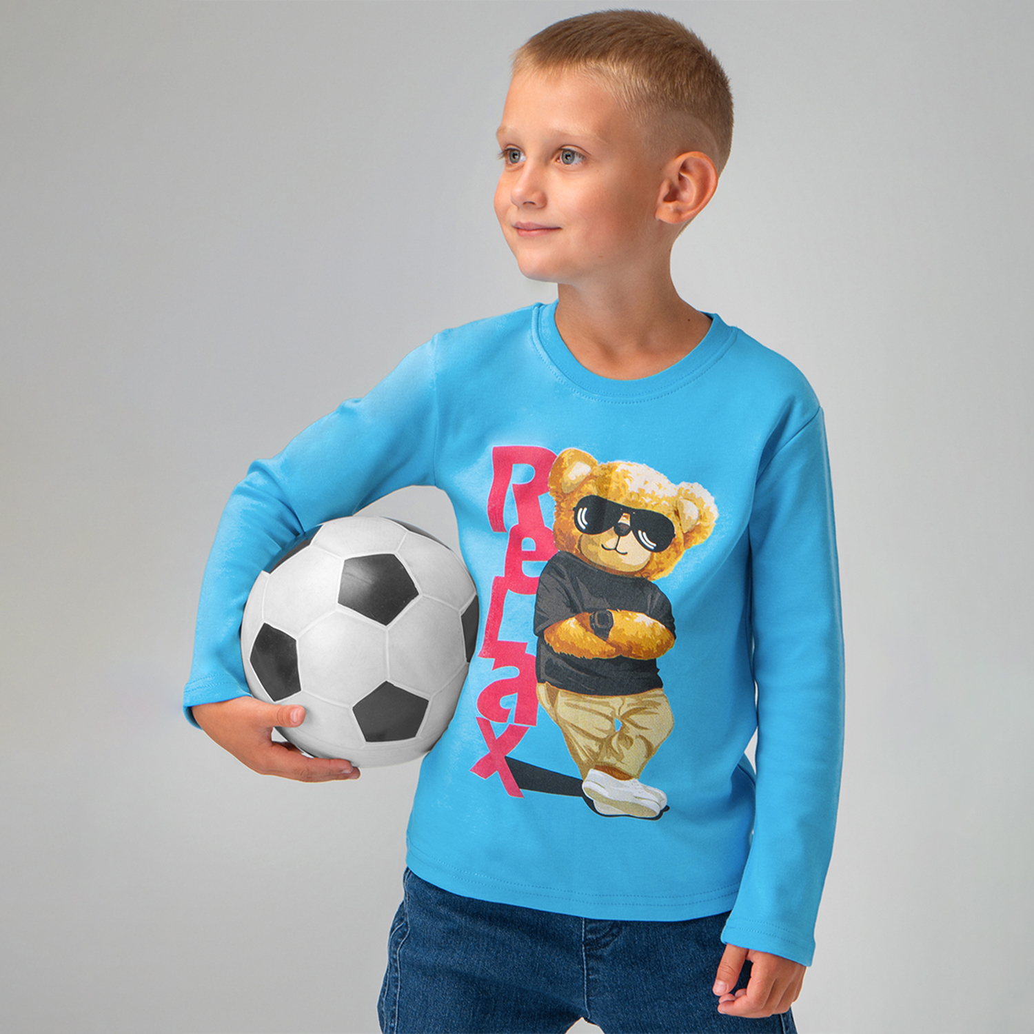 Лонгслив BONITO KIDS BK0467Mсв.бирюзовый - фото 2