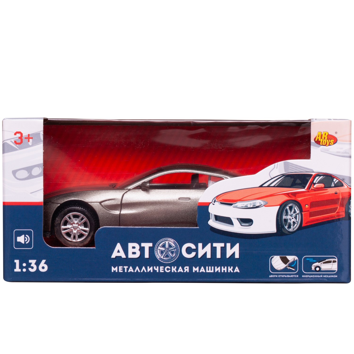 Автомобиль Abtoys АвтоСити 1:36 инерционный серебряный C-00524/серебристая - фото 2