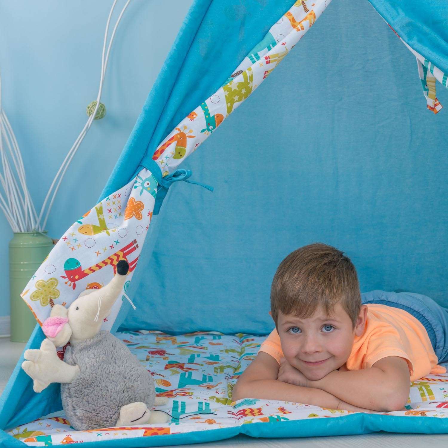 Палатка-вигвам Polini kids Жираф Голубая - фото 15