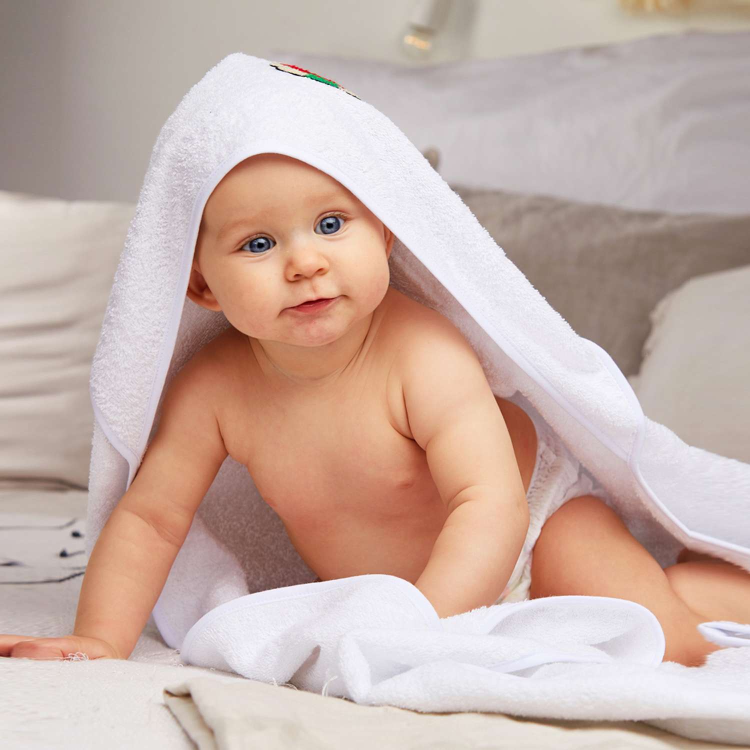 Комплект для купания Forsalon Махровый полотенце и варежка цвет белый - фото 5
