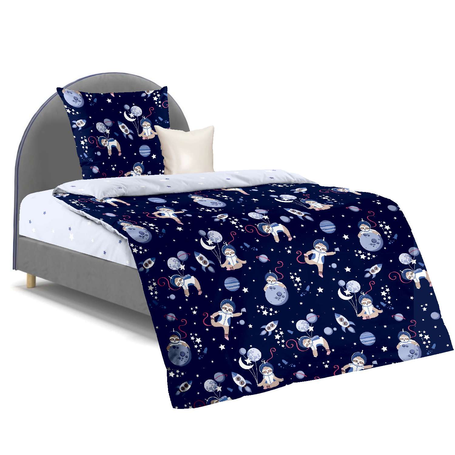 Комплект постельного белья ГК Лидертекс Космонавтики КПБ бязь полутороспальный - фото 1