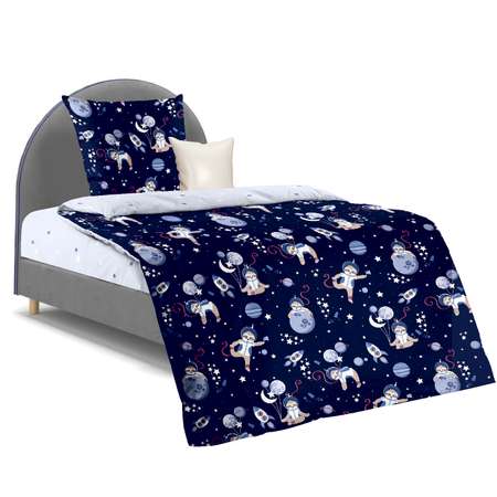 Комплект постельного белья ГК Лидертекс Космонавтики КПБ бязь полутороспальный