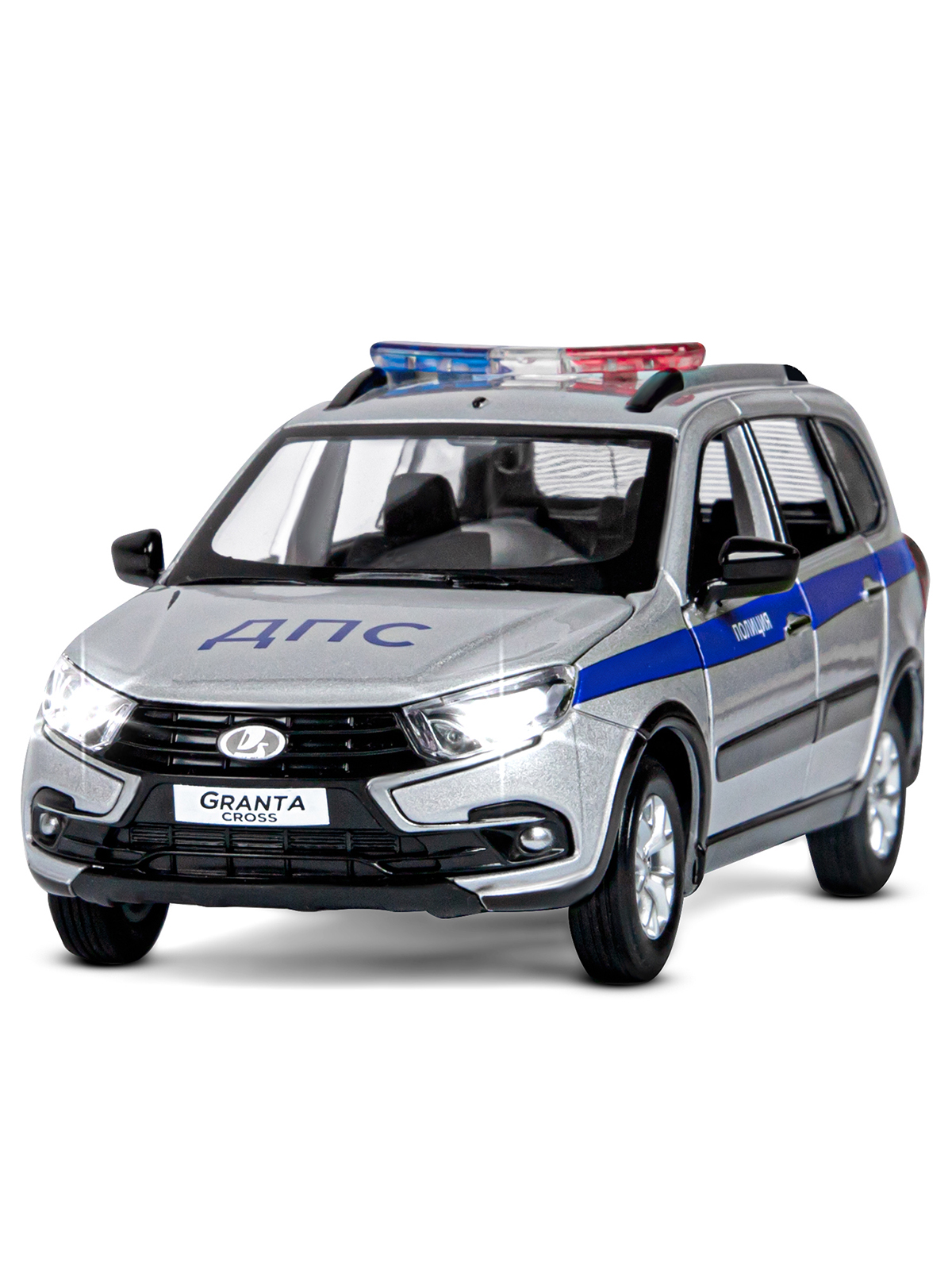 Полицейская машина АВТОпанорама LADA Granta Cross 1:24 инерционный JB1251202 - фото 10