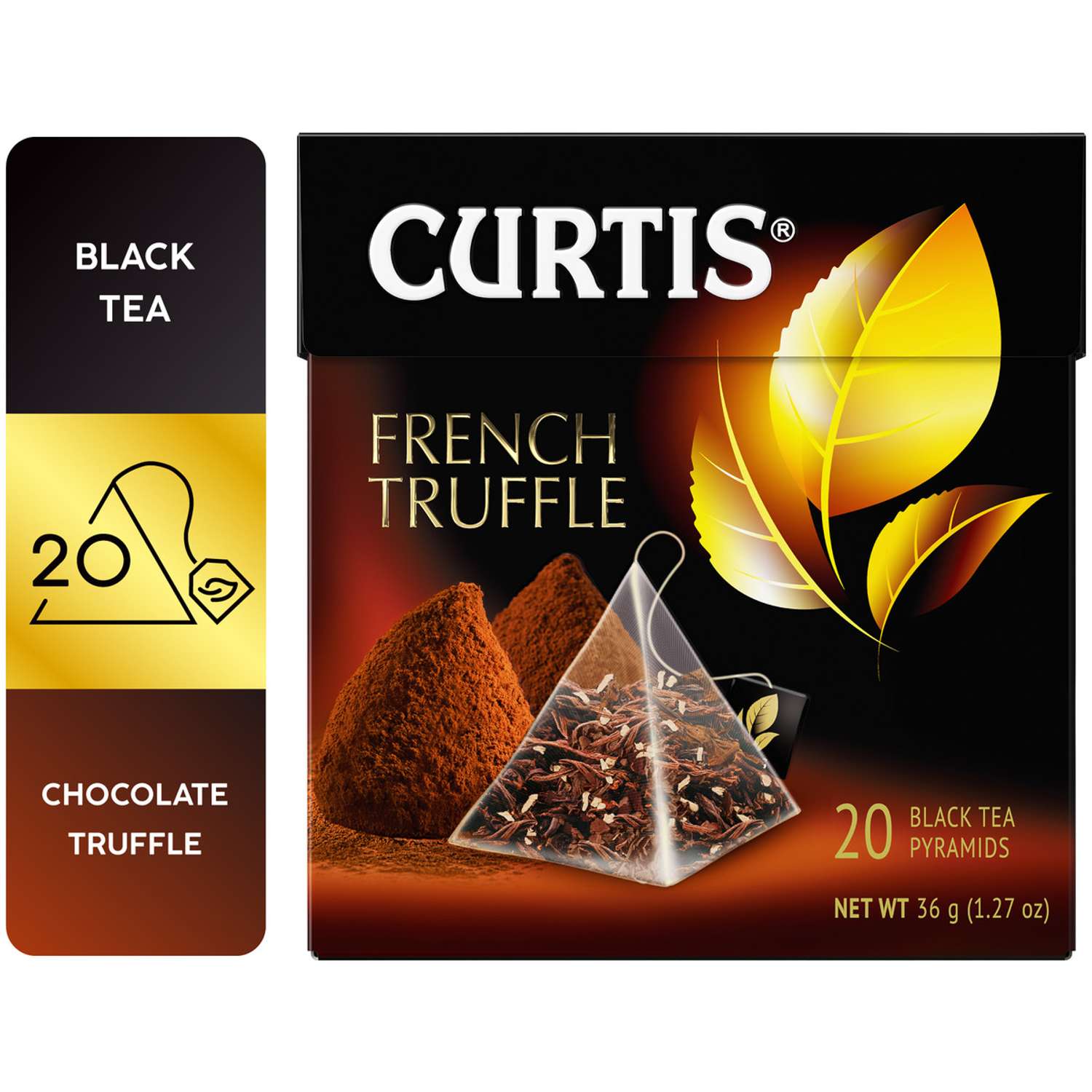 Чай черный Curtis French Truffle 20 пирамидок со вкусом нежного шоколадного трюфеля и кусочками кокоса - фото 2