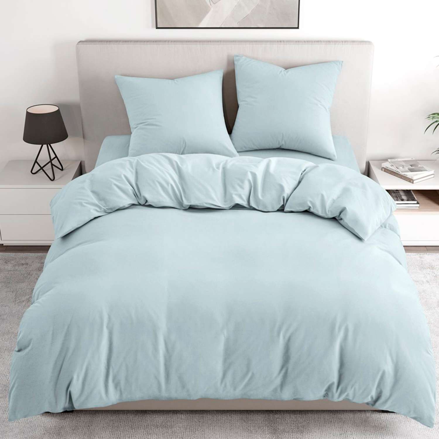 Комплект постельного белья BRAVO 2-спальный макси наволочки 70х70 рис.5835-1 голубой - фото 1