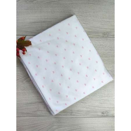 Пеленка трикотажная inlovery для новорожденных Восторг сердечки розовые 85х120 см