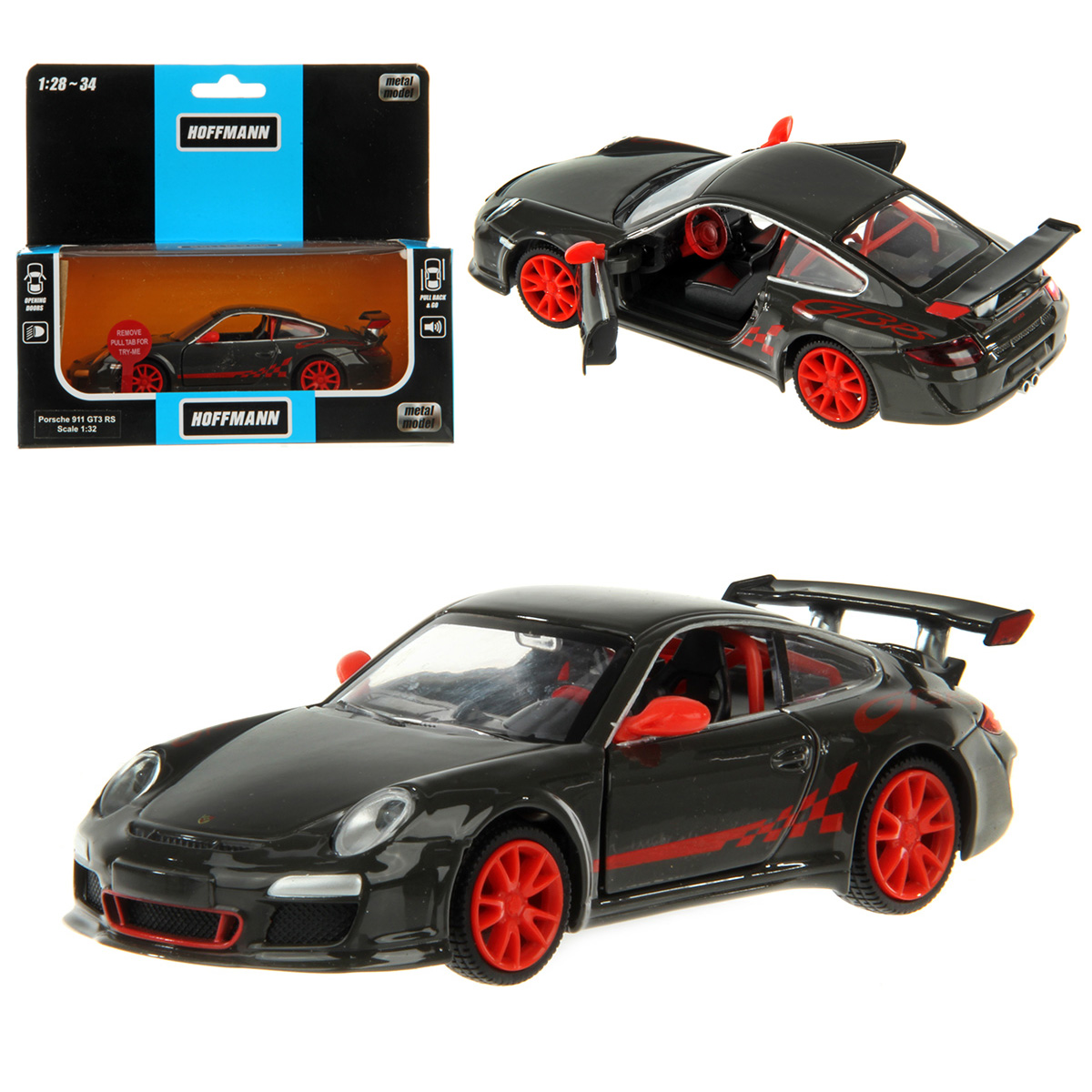 Машина HOFFMANN Porsche 911 GT3 RS (997) 1:32 металлическая купить по цене  899 ₽ в интернет-магазине Детский мир