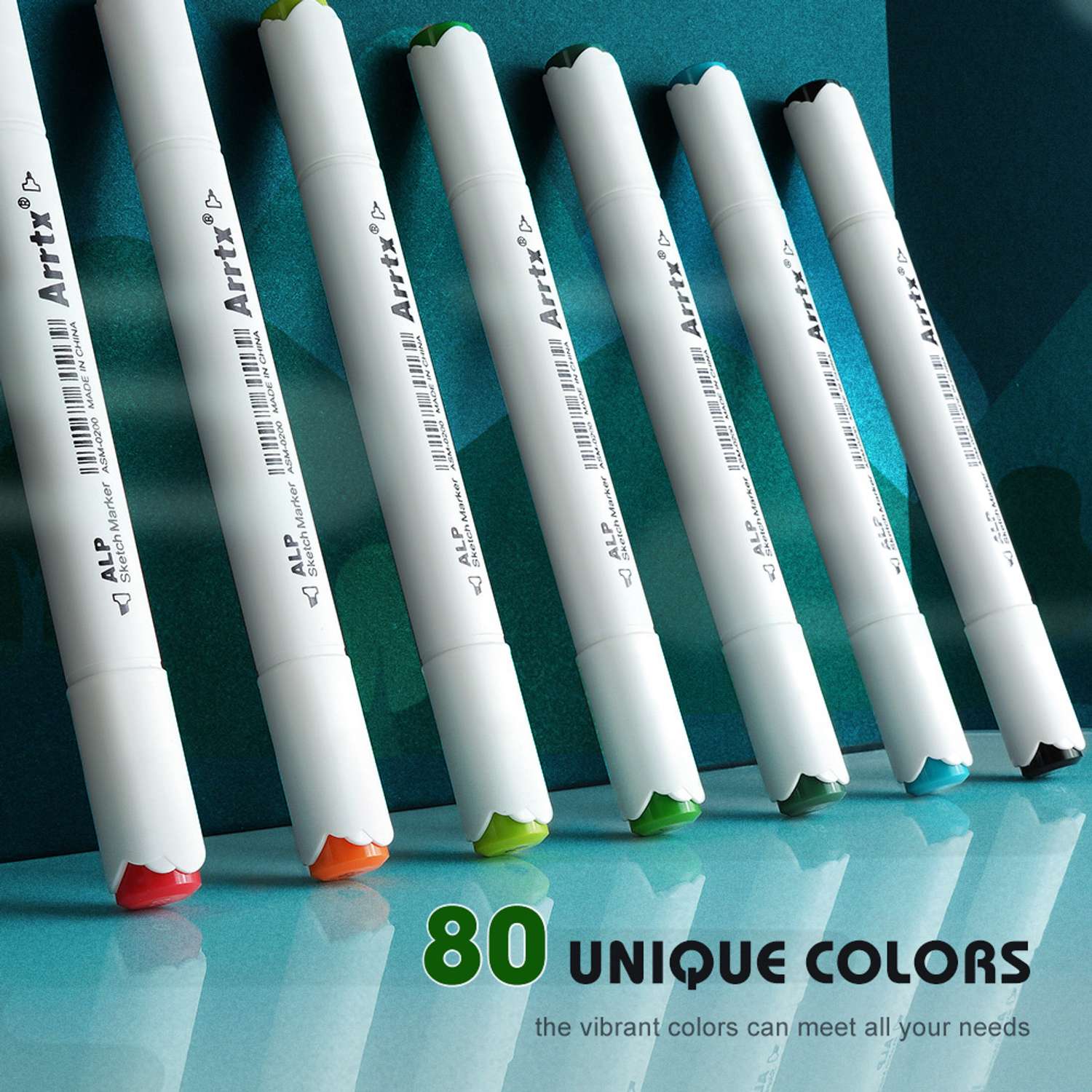 Набор маркеров для скетчинга Arrtx ALP 80 цветов с наконечниками пуля и долото - фото 3