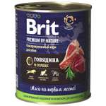 Корм для собак Brit 850г Premium by Nature с говядиной и сердцем консервированный
