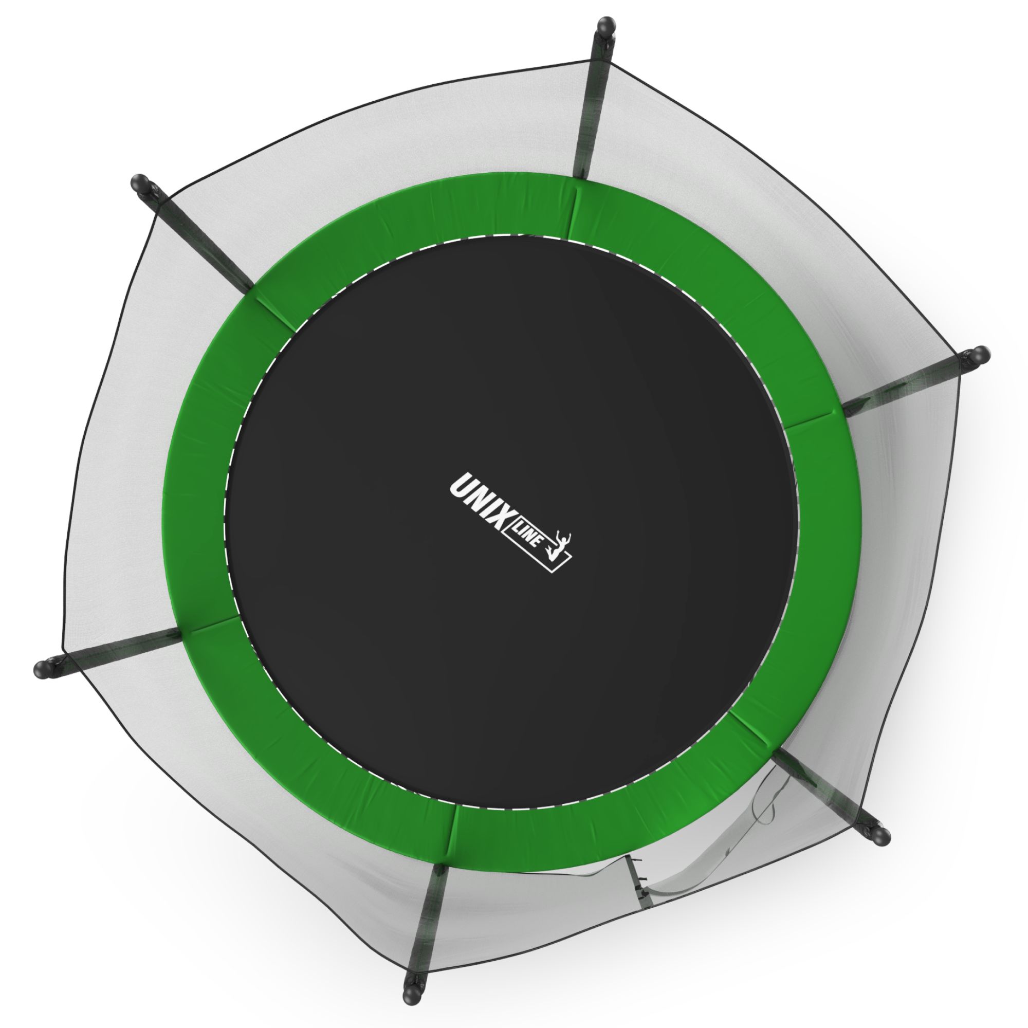 Батут каркасный Simple 10 ft UNIX line Green с внешней защитной сеткой общий диаметр 305 см до 140 кг - фото 5